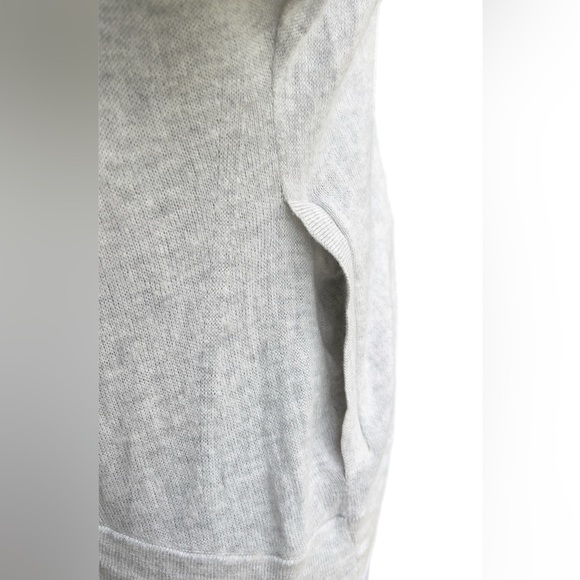 Theory Light Grey Short Sleeve Zippered Hoodie Cardigan Jacket Large L P - Picture 7 of 12